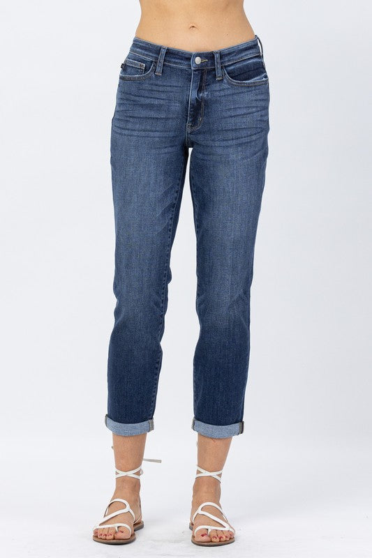 Judy Blue Core MR Cuffed Boyfriend Jean