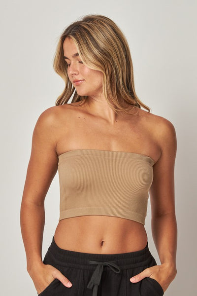 Stretchy Ribbed Seamless Tube Top