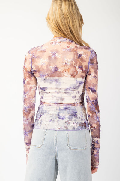 Purple Floral Lace Top