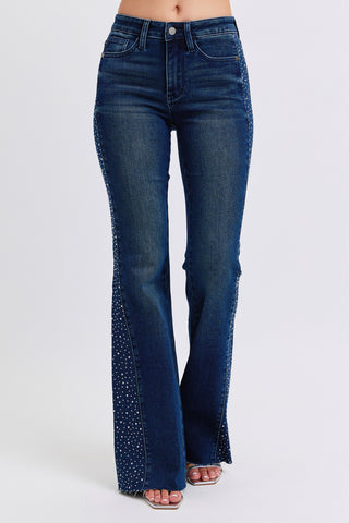 Judy Blue MR Rhinestone Side Panel Flare Jean