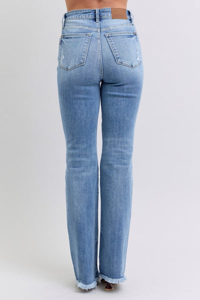 Judy Blue HW Bootcut with Fray Hem Jean