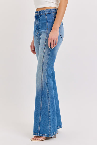 Cello High Rise Flare Jean w/Front Seam