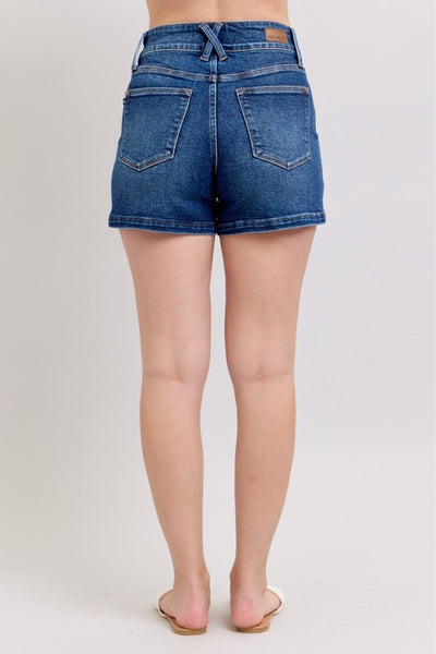 Judy Blue HW Double Button Waistband Shorts