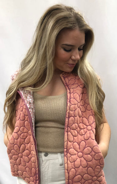 Quilted Flower Vest