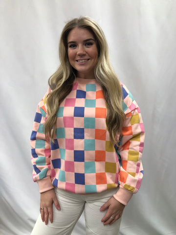 Retro Checkered Sweatshirt by KATYDID