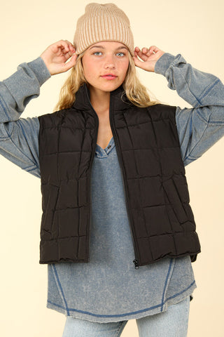 Solid Puffer Vest