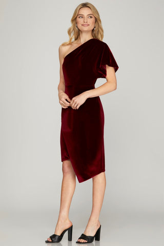 Wine O'Clock Velvet Dress