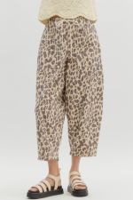 Leopard Print Barrel Jean