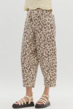 Leopard Print Barrel Jean