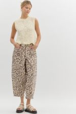 Leopard Print Barrel Jean