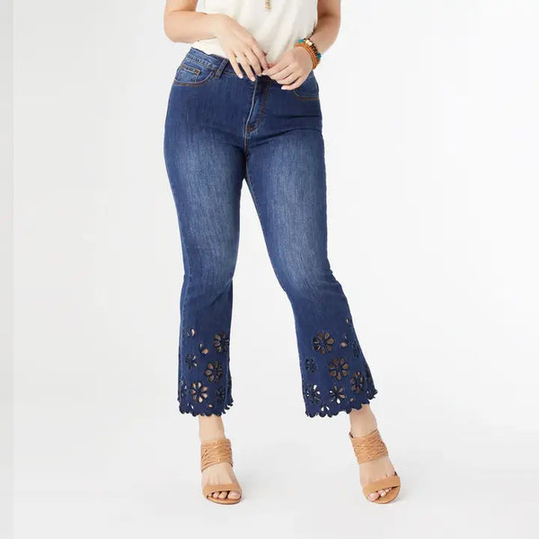 Eyelet Flower Jeans