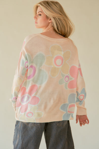 Hippie Flower Sweater Top