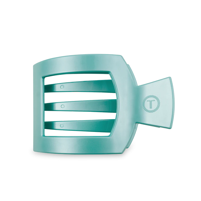 Teleties Totally Turquoise Flat Square Hair Clip